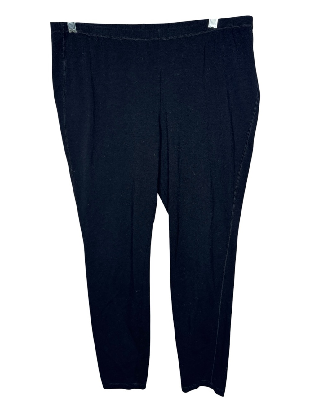 Eileen Fisher Organic Cotton Black Stretch Pull-On Slim Leg Pants. Size Medium.